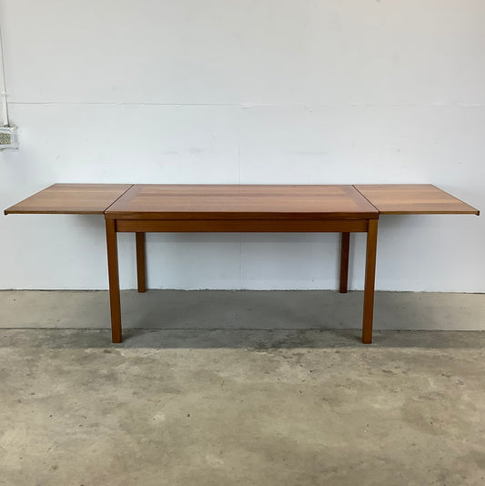 Scandinavian Modern Draw Leaf Teak Dining Table