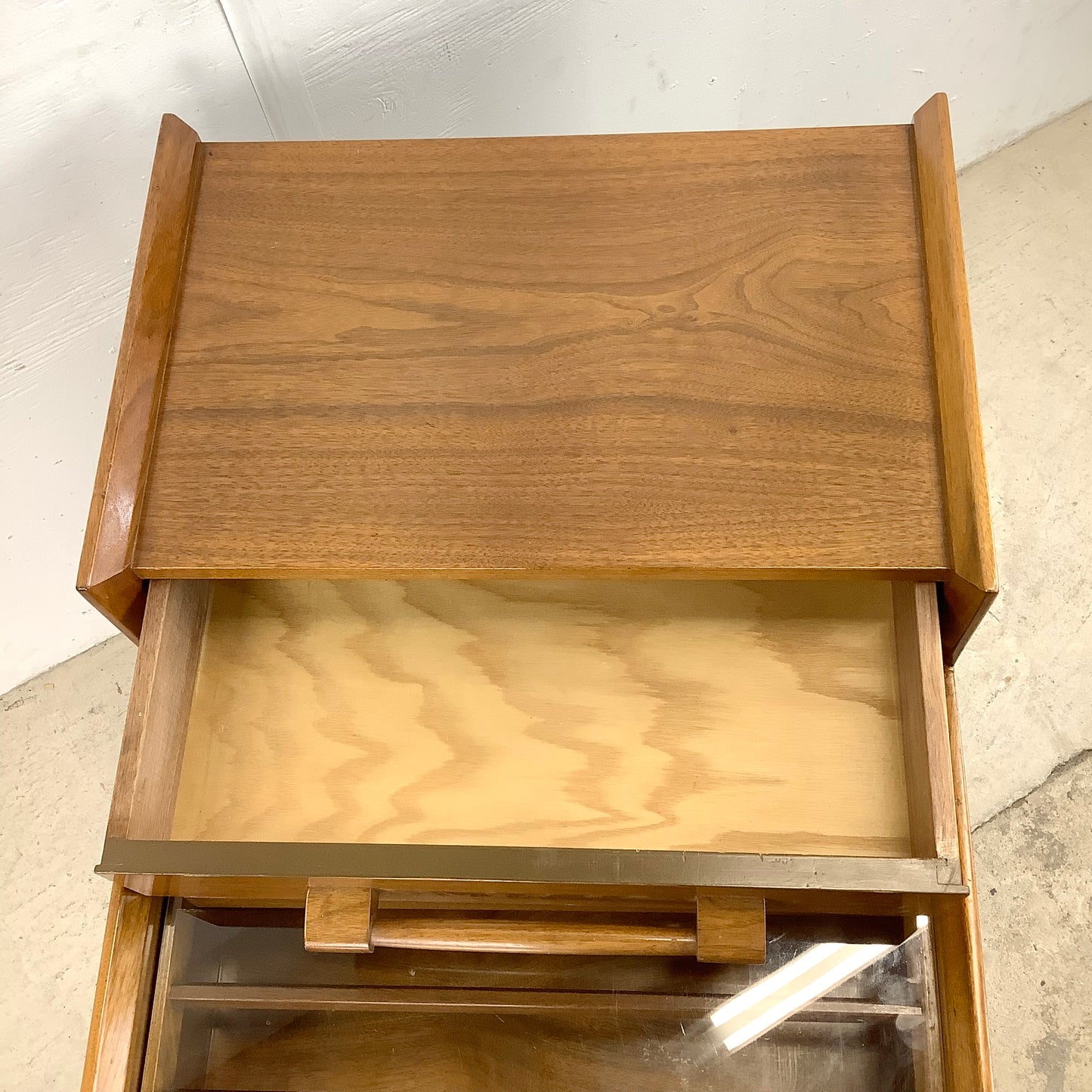 MCM Two Tier Sculptural Walnut End Table