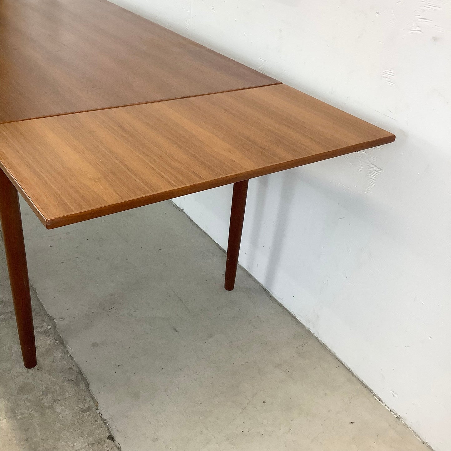 Petite Vintage Teak Dining Table With Leaves