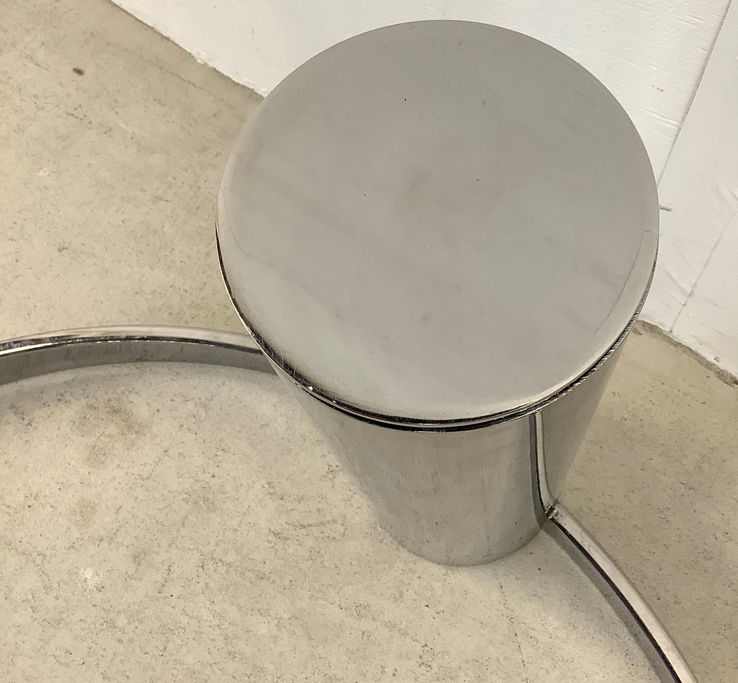 Vintage Chrome Coffee Table Base after Leon Rosen