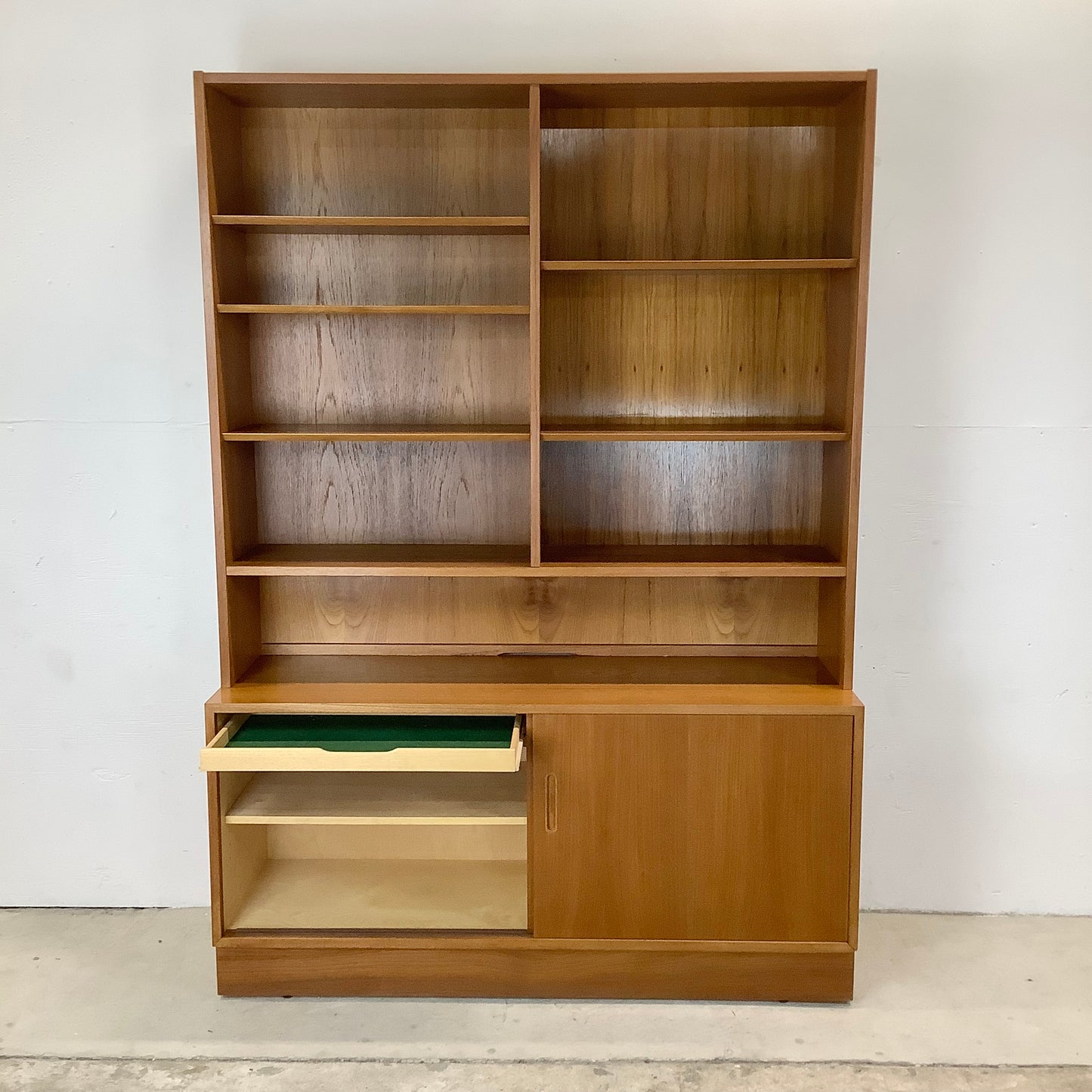 Scandinavian Modern Teak Bookcase With Cabinet by Poul Hundevad