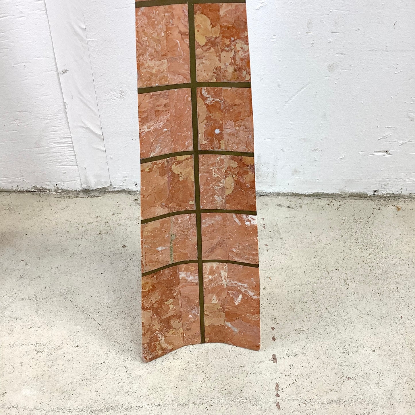 Casa Bique Blush Marble and Brass Obelisks Attr. Robert Marcius- Pair