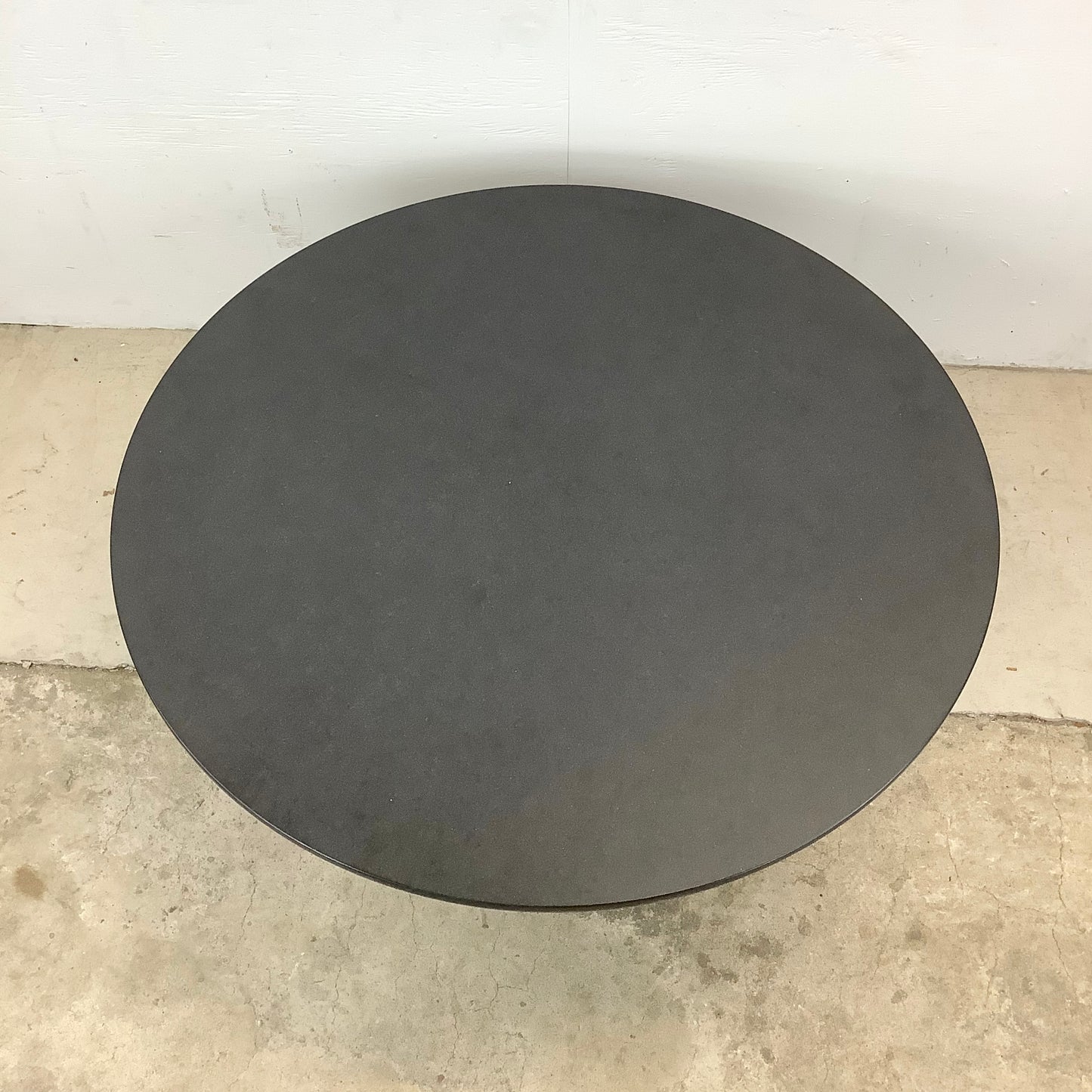 Mid-Century Stone Top Round Coffee Table