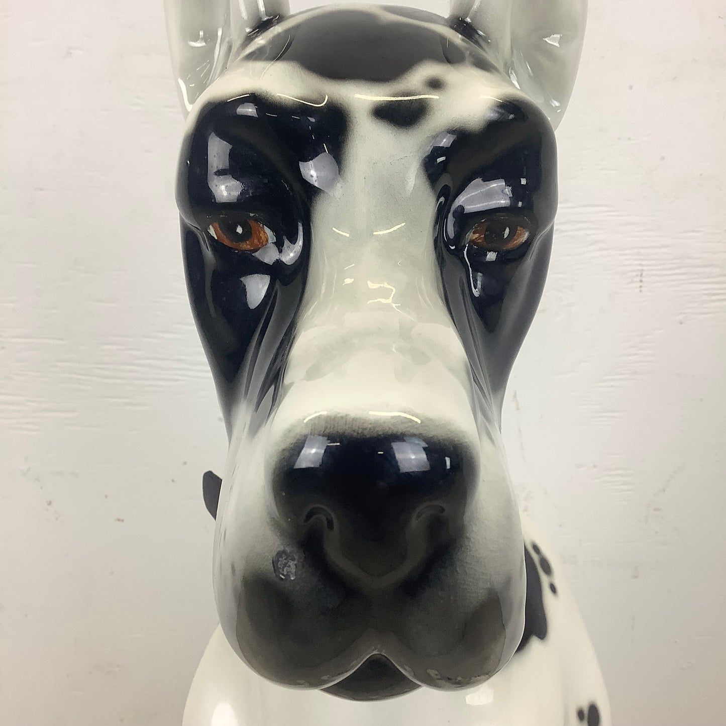 Vintage Hand-Painted Great Dane Dog Ceramic Statue