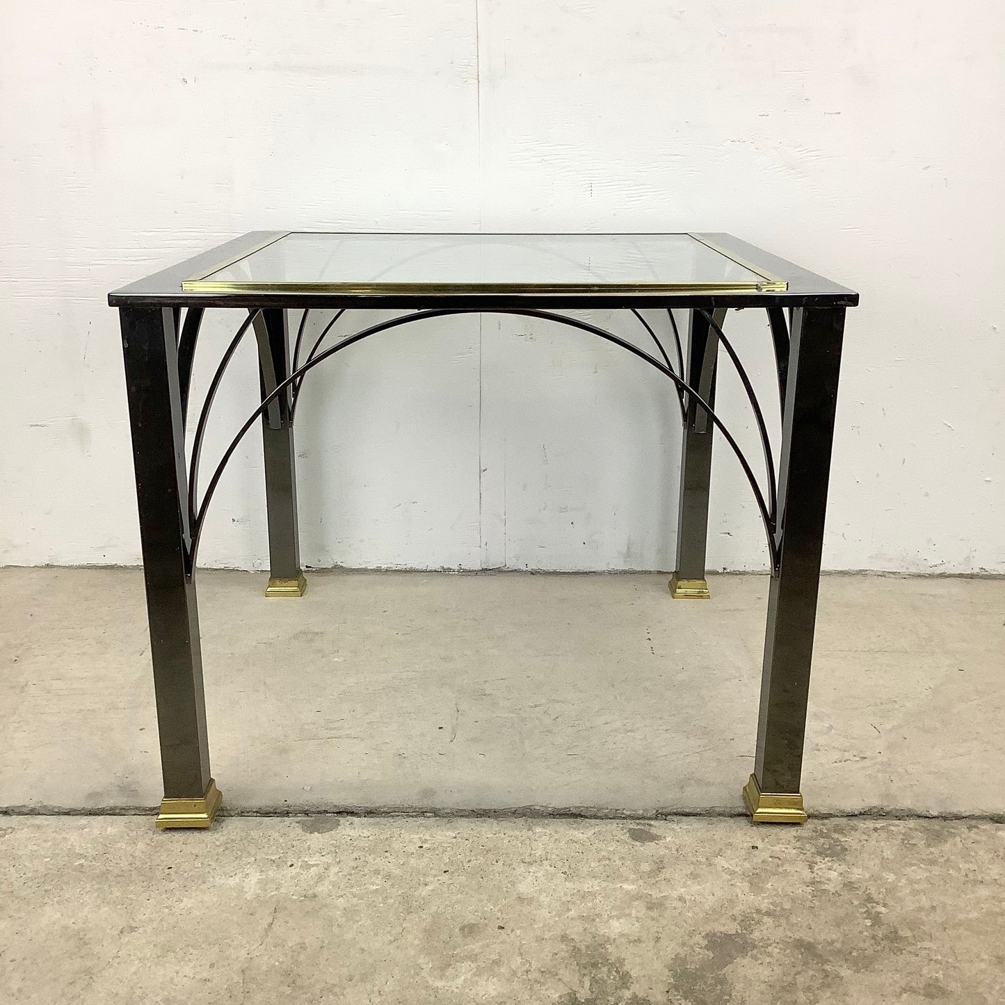 Modern Dark Chrome and Glass Top End Table from Design Institute of America