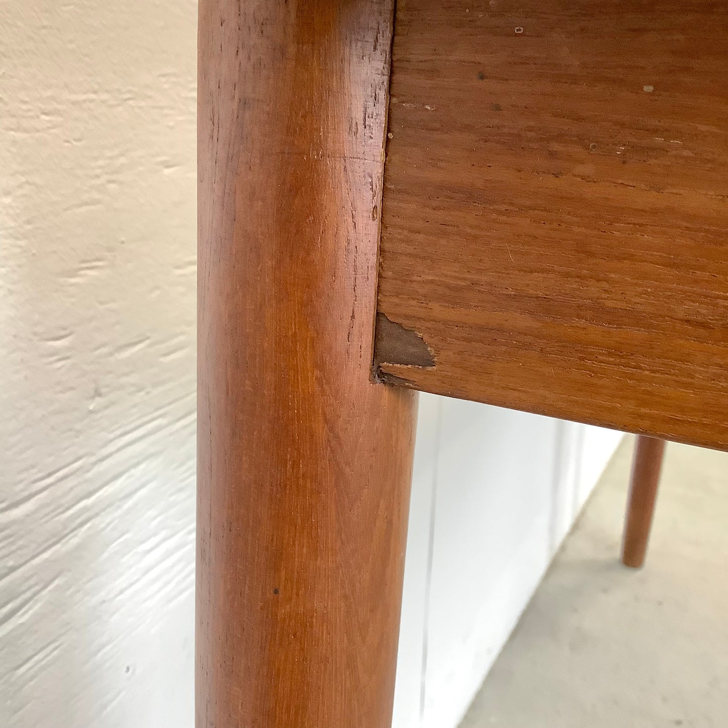 Petite Vintage Teak Dining Table With Leaves