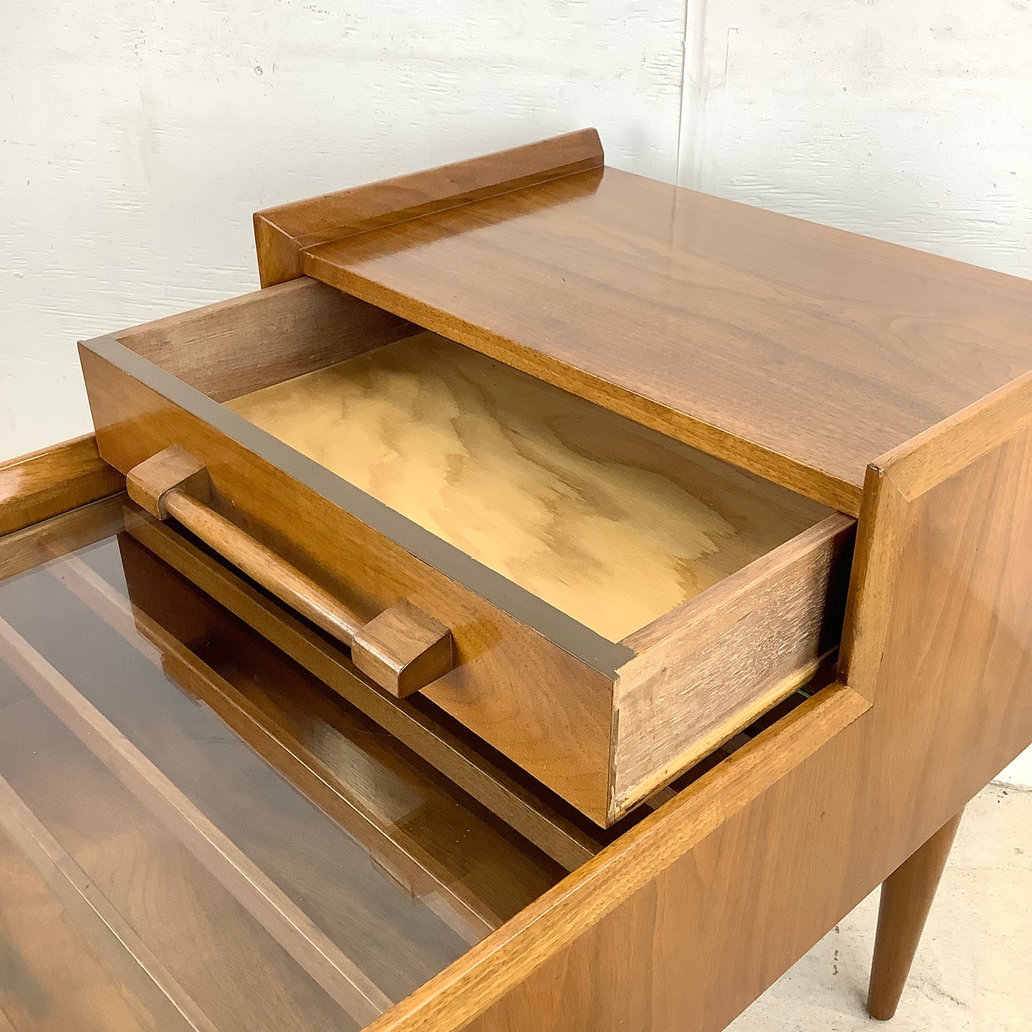 MCM Two Tier Sculptural Walnut End Table