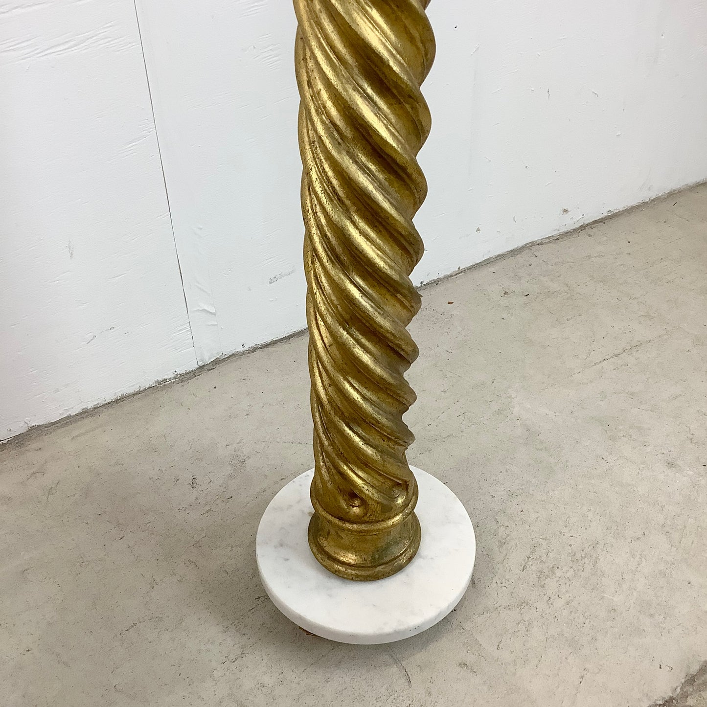 Vintage Marble Top Giltwood Display Pedestal