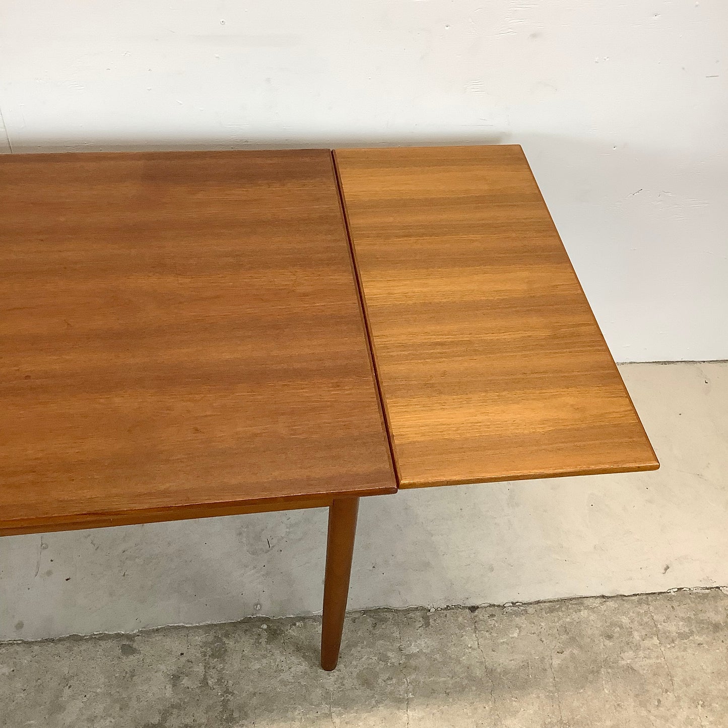 Petite Vintage Teak Dining Table With Leaves