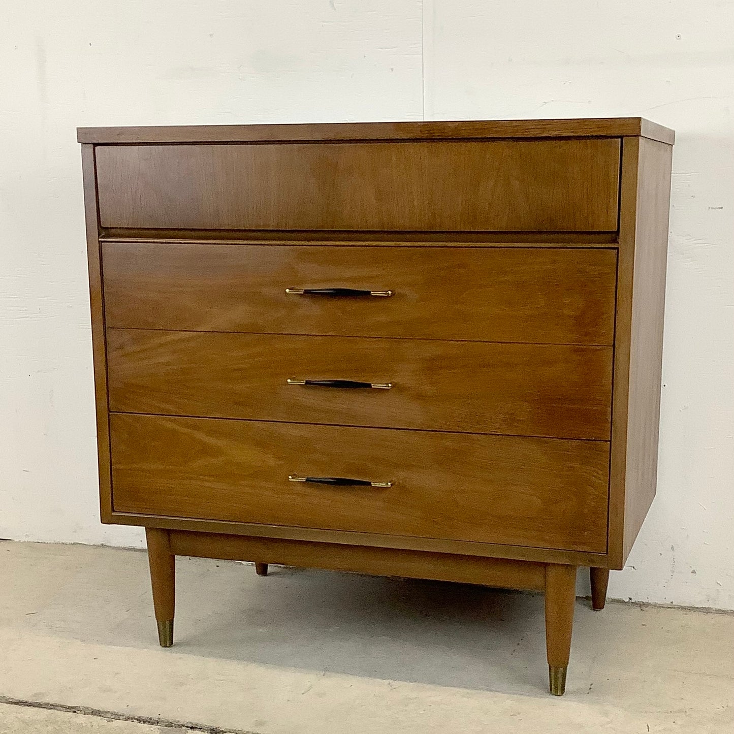Vintage Modern Walnut Three Drawer Dresser