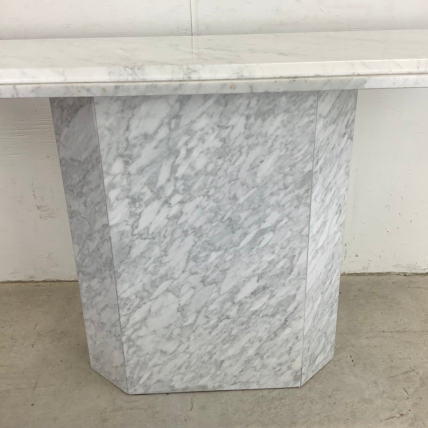 Vintage Modern Italian Design White Marble Console Table