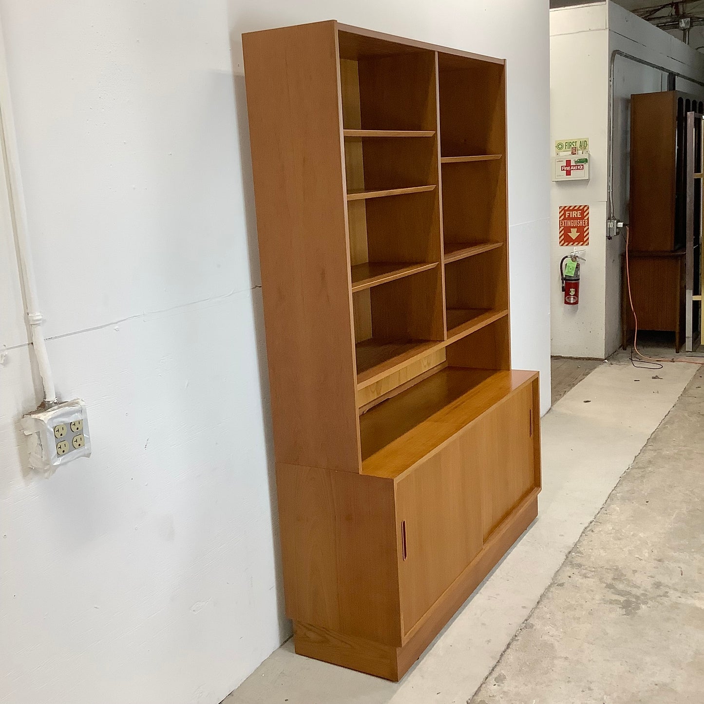 Scandinavian Modern Teak Bookcase With Cabinet by Poul Hundevad