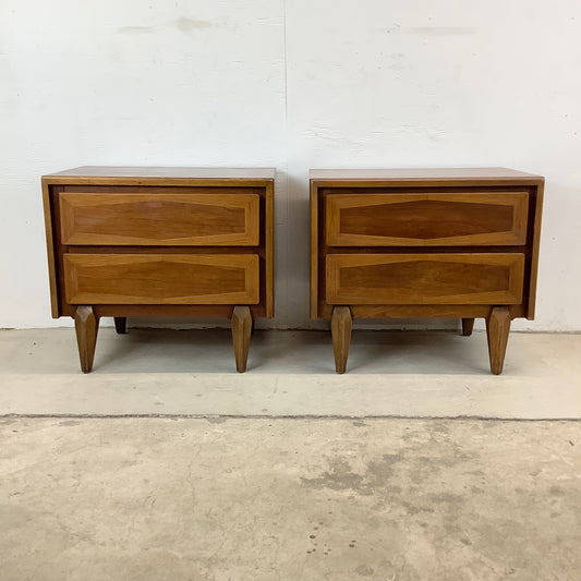 Pair Mid-Century Two Drawer Nightstands by American of Martinsville