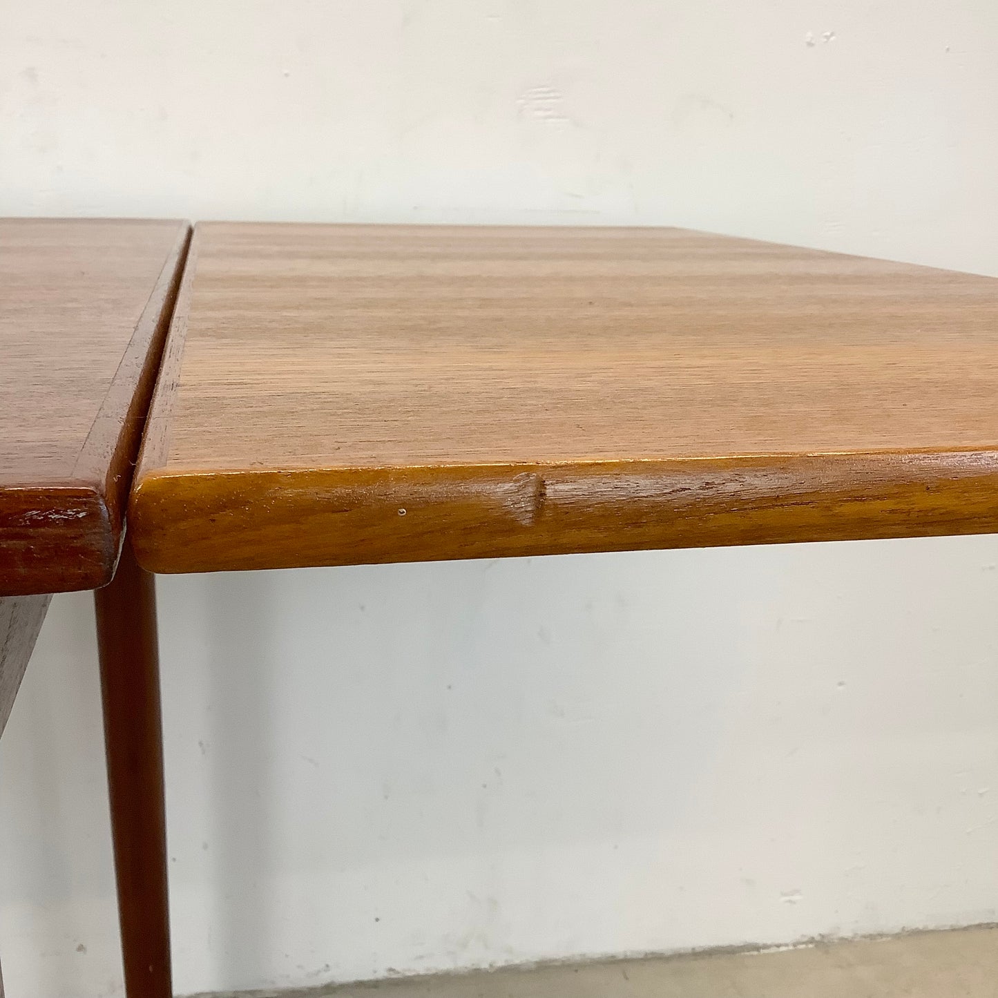 Petite Vintage Teak Dining Table With Leaves