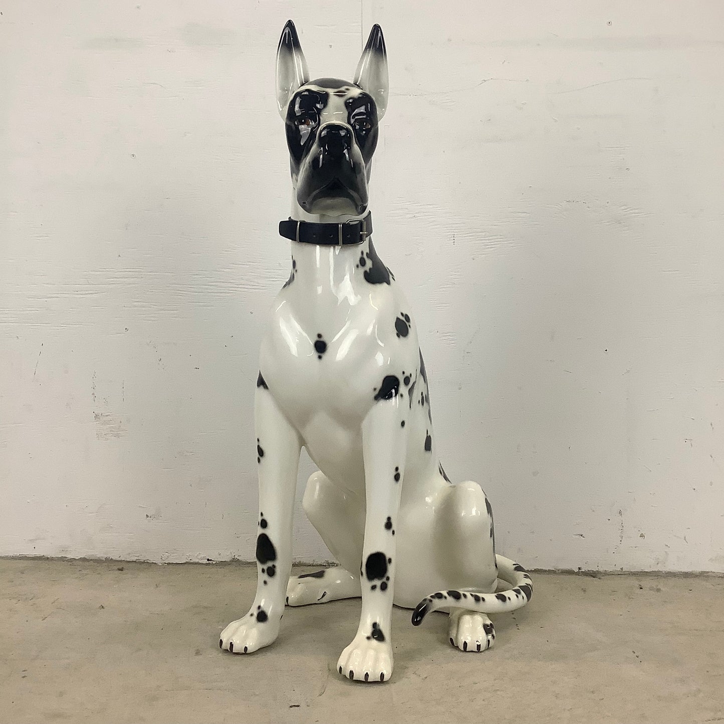 Vintage Hand-Painted Great Dane Dog Ceramic Statue