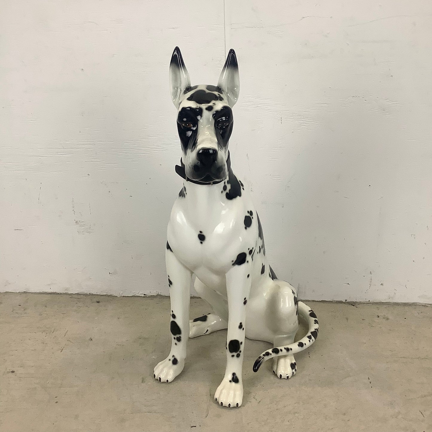 Vintage Hand-Painted Great Dane Dog Ceramic Statue
