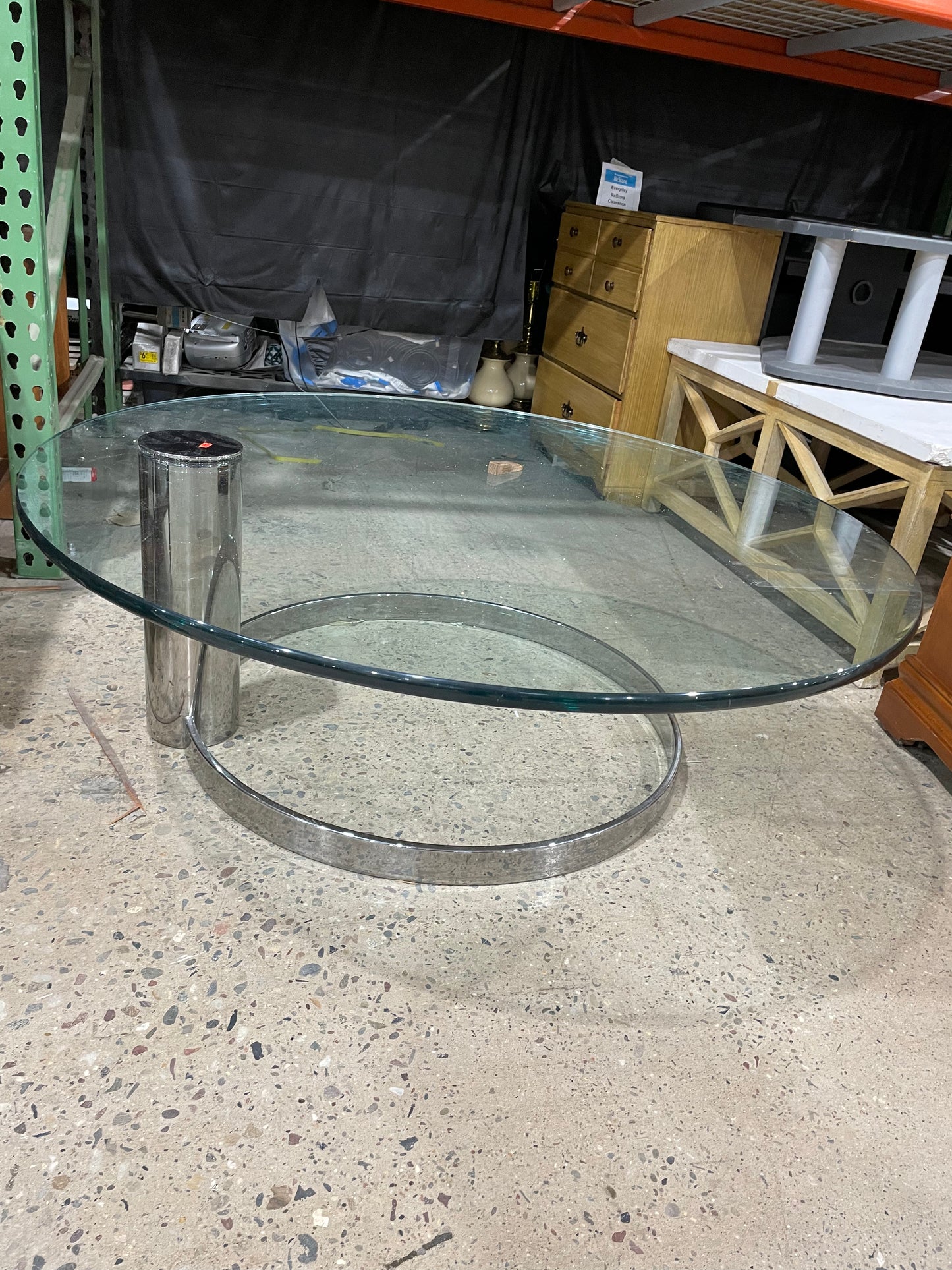 Vintage Chrome Coffee Table Base after Leon Rosen