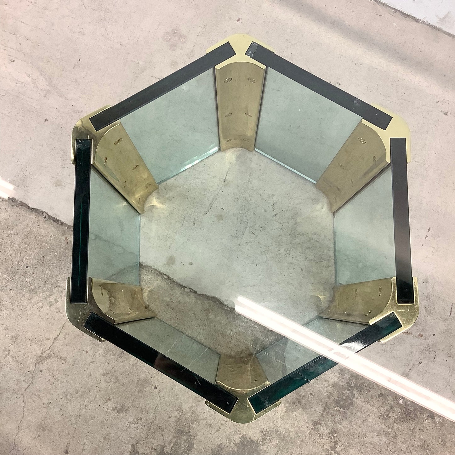 Vintage Brass and Glass Coffee Table- Leon Rosen for PACE Style