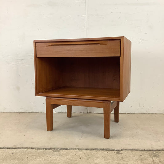 Vintage Modern Scandinavian Design Teak Nightstand- Lyby Mobler