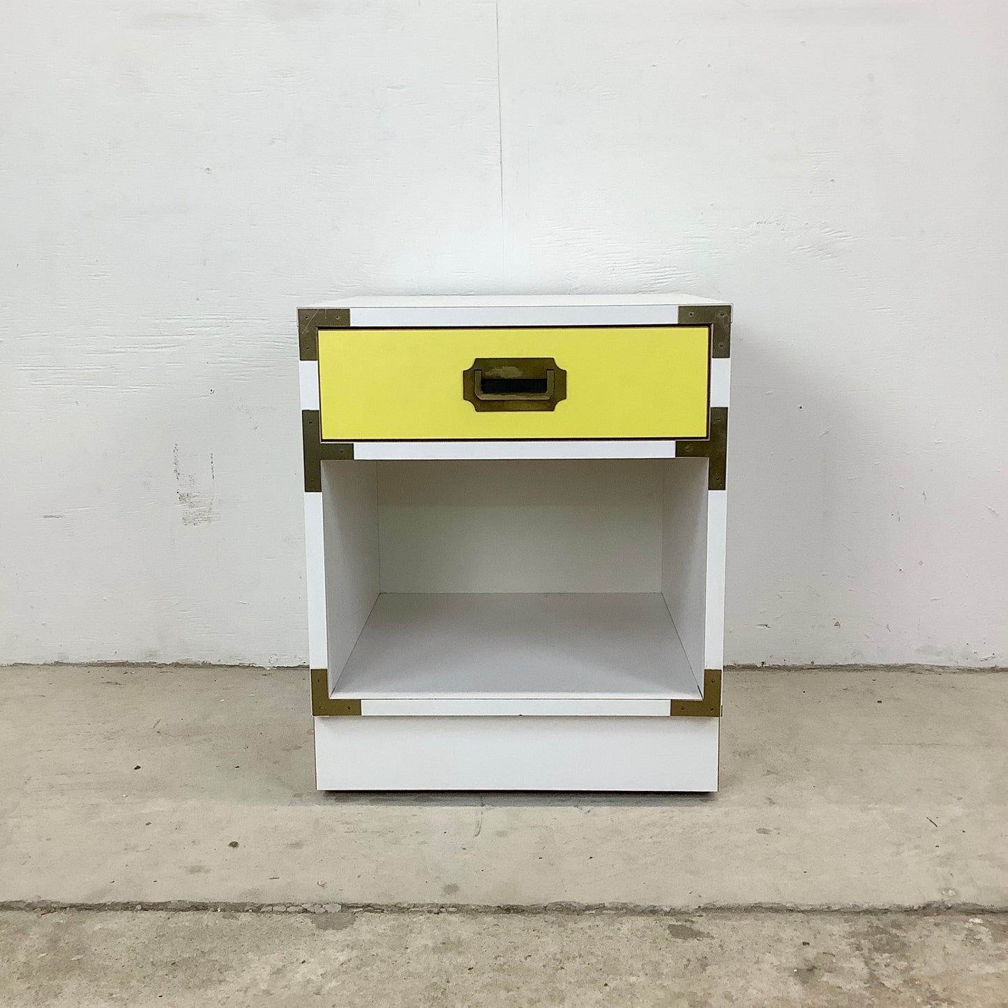 Vintage Modern Campaign Style Nightstand